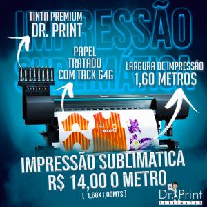 Impressão sublimática Papel Tratado 64g com tack 160x100    